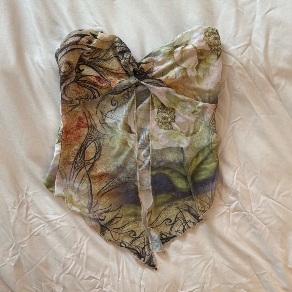 Strapless Multi colored Crop Top